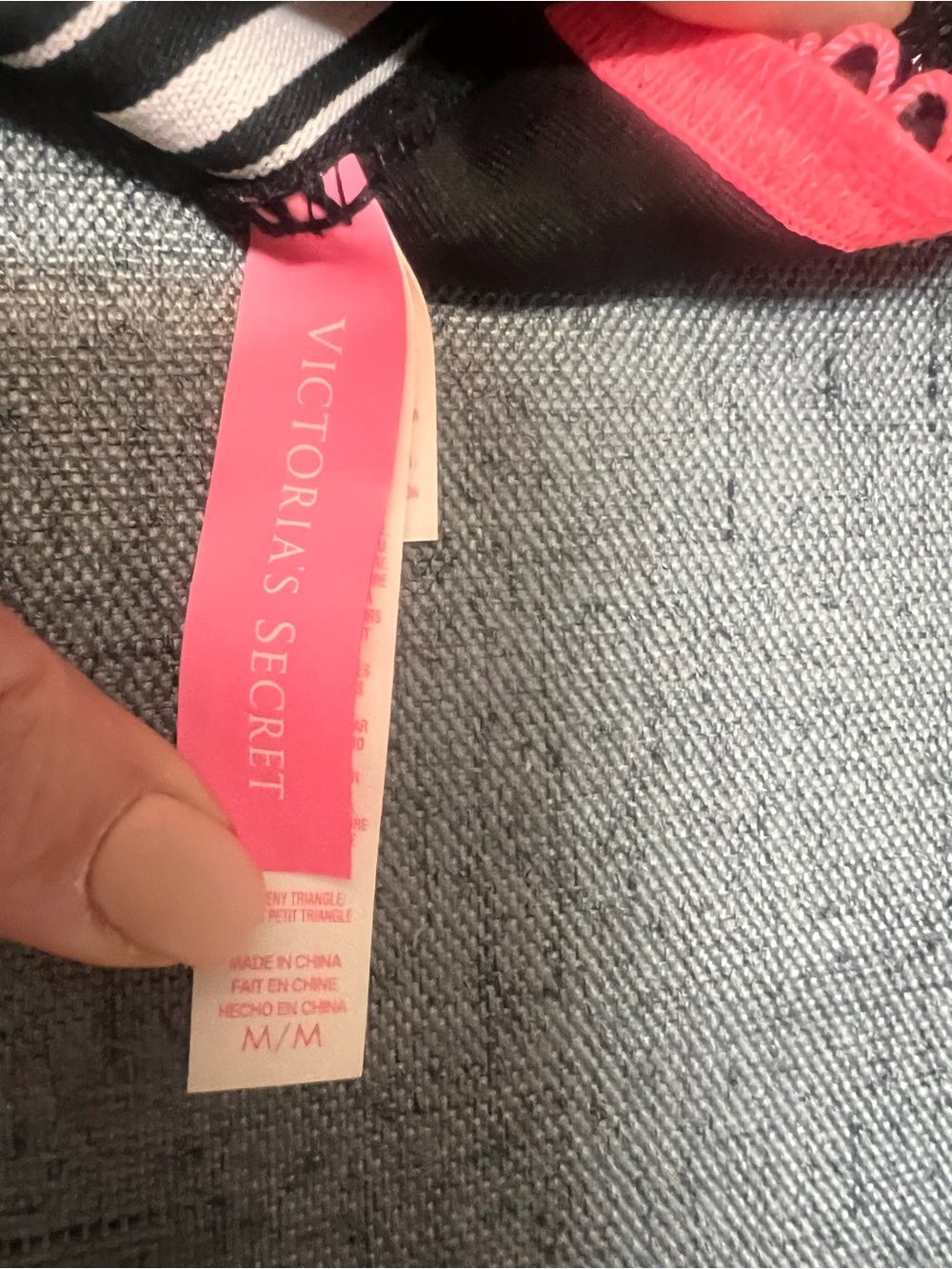 Victoria's Secret Black Bikini Too with Hot Pink Trim - Picture 4 of 4